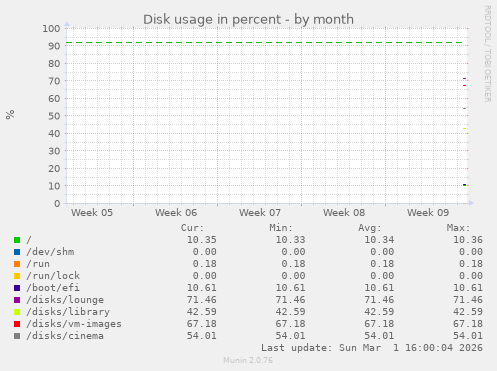 Disk usage in percent