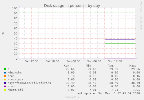 Disk usage in percent